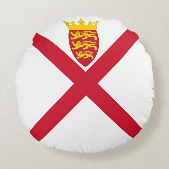 Jersey Flag Rond Kussen (Voorkant)