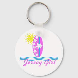 Jersey Girl baby Bodysuit roze Surfboard W/Sun Sleutelhanger