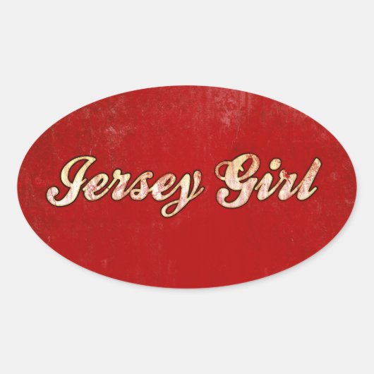 Jersey Girl Ovale Sticker (Voorkant)