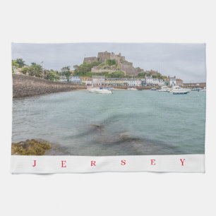 Jersey Mont Orgueil Castle uitzicht theedoek