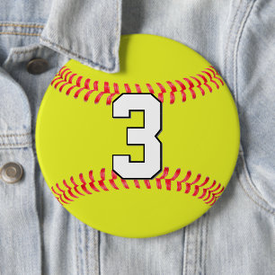 Jersey Number van de Softball Player Ronde Button 6,0 Cm