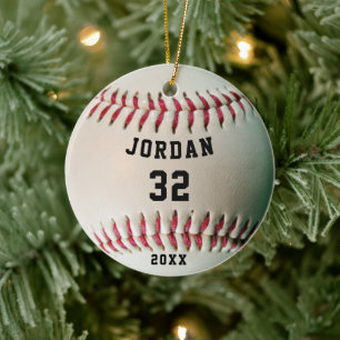 Jersey nummer Baseball Player Personalized Keramisch Ornament