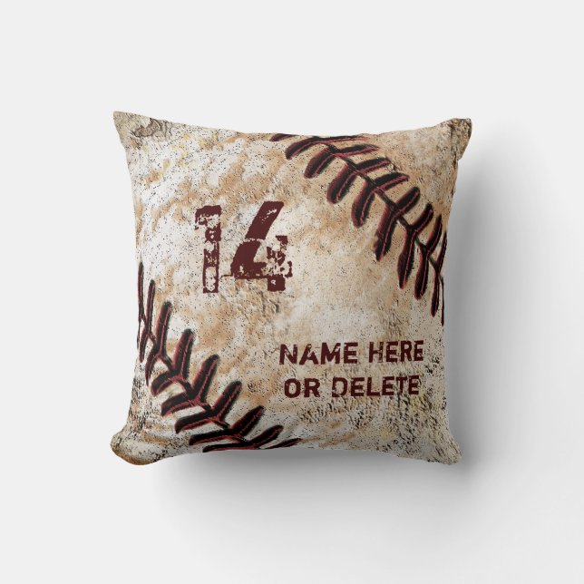 Jersey nummer en naam op de  Baseball Pillow Kussen (Voorkant)