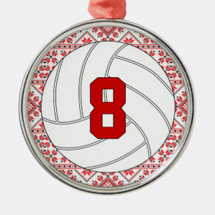 Jersey Nummer kerstvolleyball Metalen Ornament