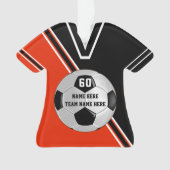 Jersey Personnalisé Soccer Ornements Orange, Blanc (devant)