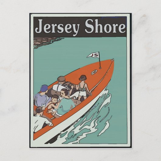 Jersey Shore Boat Ride,  stijl Briefkaart (Voorkant)