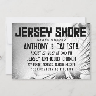 JERSEY SHORE Destination Wedding Invitation Kaart