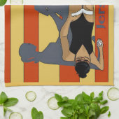 Jersey Shore, Gal op Beach Towel Theedoek (Gevouwen)