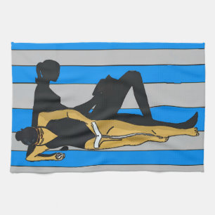 Jersey Shore, Gal op Beach Towel Theedoek