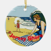 Jersey Shore, voeg tekst toe, bewerkt Keramisch Ornament (Voorkant)