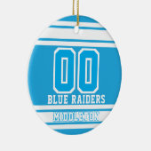 Jersey Sport Style | DIY-tekst | Baby Blue 2 Keramisch Ornament (Rechts)