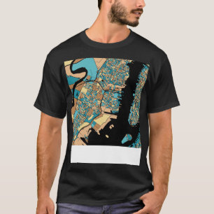 Jersey Stadsplattegrond Patroon in Mid Century Pas T-shirt