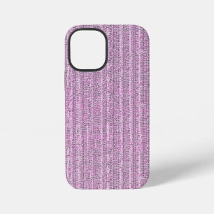 Jersey Streep Brei Patroon in Poeder Roze iPhone 12 Mini Hoesje