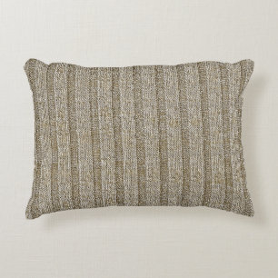 Jersey Streep Brei Patroon in Zachte Beige Accent Kussen