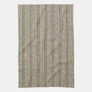 Jersey Streep Brei Patroon in Zachte Beige Theedoek
