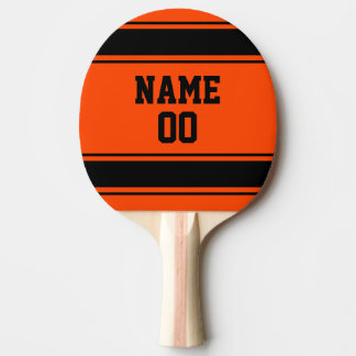 Jersey Style Blue Oranje en Black Personalized Tafeltennisbatje
