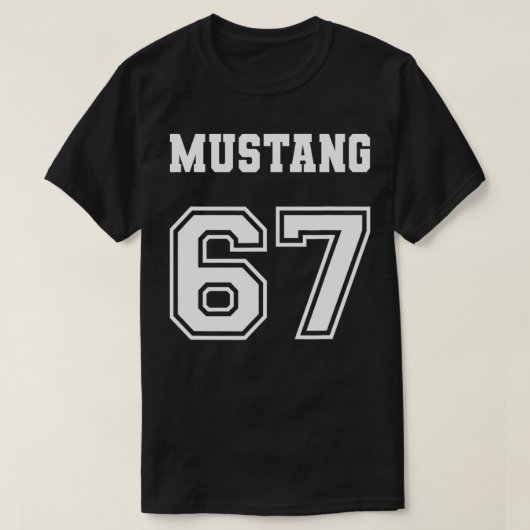 Jersey Style Classic Mustang 67 1967 Horse Airplan T-shirt (Design voorkant)