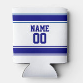 Jersey Style Custom Naam en Nummer Marine Blauw Blikjeskoeler (Achterkant)