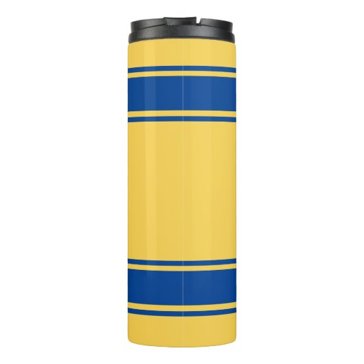 Jersey Style Yellow & Blue Custom Name and Number Thermosbeker (Achterkant)