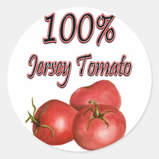 Jersey Tomaten 100% Ronde Sticker (Voorkant)