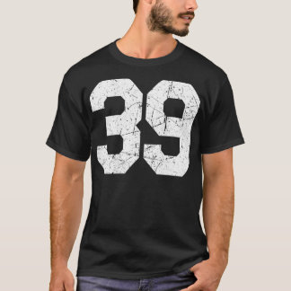 Jersey Uniform Number #39 Athletic Style Sports BA T-shirt