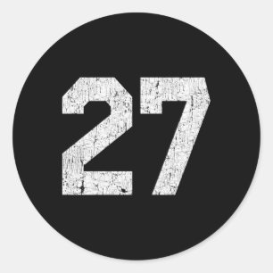 Jersey uniform nummer 27 atletische stijl sport ronde sticker