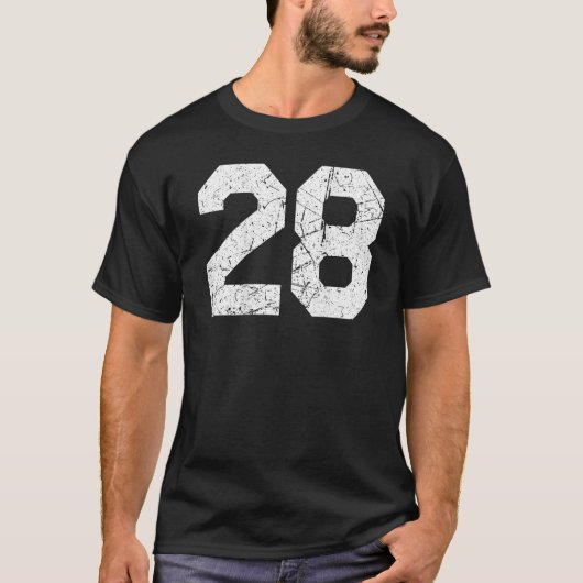 Jersey uniform nummer 28 t-shirt (Voorkant)