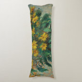 Jerusalem Artichoke Flowers - Claude Monet Lichaamskussen (Voorkant Verticaal)
