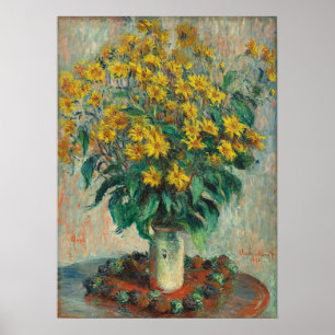 Jerusalem Artichoke Flowers door Claude Monet Poster
