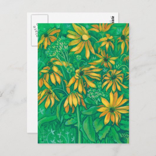 Jerusalem Artichokes Summer Flower Floral Painting Briefkaart (Voorkant / Achterkant)