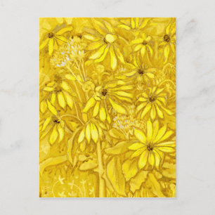 Jerusalem Artichokes Summer Flowers Floral Golden Briefkaart