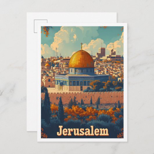 Jerusalem Artistic Travel Illustration Briefkaart (Voorkant / Achterkant)