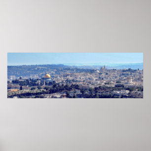 Jerusalem (bekeken vanaf Mt. Scopus) canvas Poster