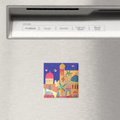 Jerusalem City Colorful Art Magneet (Insitu (Vaatwasser))