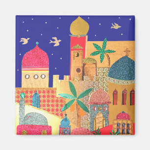 Jerusalem City Colorful Art Magneet