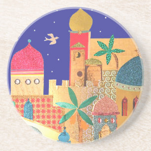 Jerusalem City Colorful Art Zandsteen Onderzetter