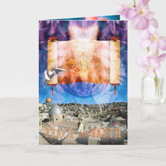 Jerusalem City PEACE op AARDE-kaart Kaart (Orchidee)