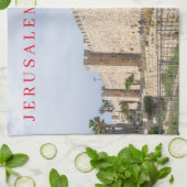 Jérusalem City Walls vue serviette de thé (Plié)