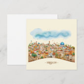 Jerusalem Cityscape Illustratie Vakantie Kaart (Voorkant / Achterkant)