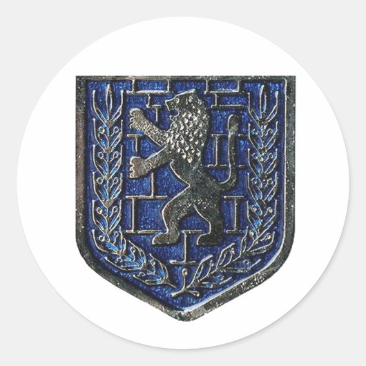 Jerusalem Crest Blue Ronde Sticker (Voorkant)