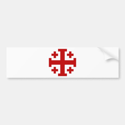 Jerusalem Cross Bumpersticker (Voorkant)