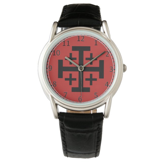 Jerusalem Cross Custom polshorloge Horloge (Voorkant)