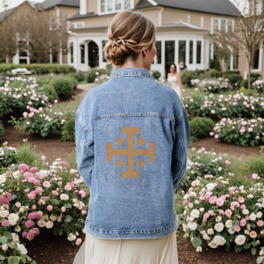 Jerusalem Cross Denim Jacket (Huwelijk Achterkant)