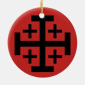 Jerusalem Cross-kerstversiering Keramisch Ornament (Achterkant)