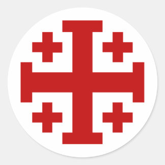 Jerusalem Cross Ronde Sticker