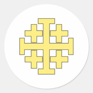 Jerusalem Cross Ronde Sticker