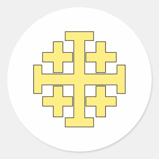Jerusalem Cross Ronde Sticker (Voorkant)