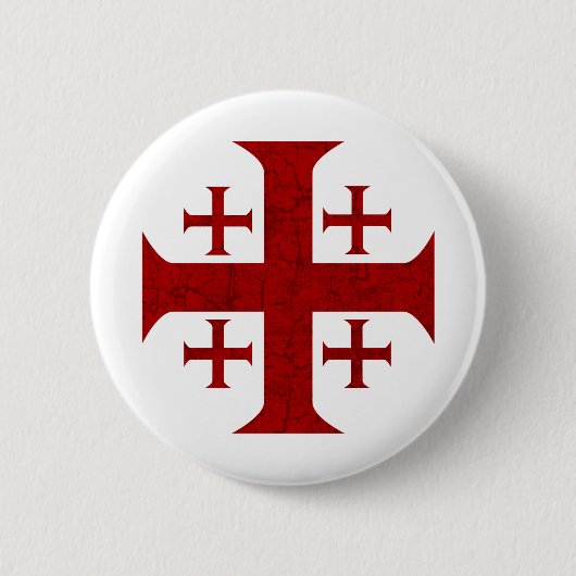 Jerusalem Cross, verhit Ronde Button 5,7 Cm (Voorkant)