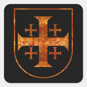 Jerusalem Cross, verhit Vierkante Sticker