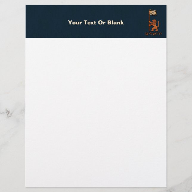 Jerusalem-dag-leeuw met vlag briefhoofd (Voorkant)